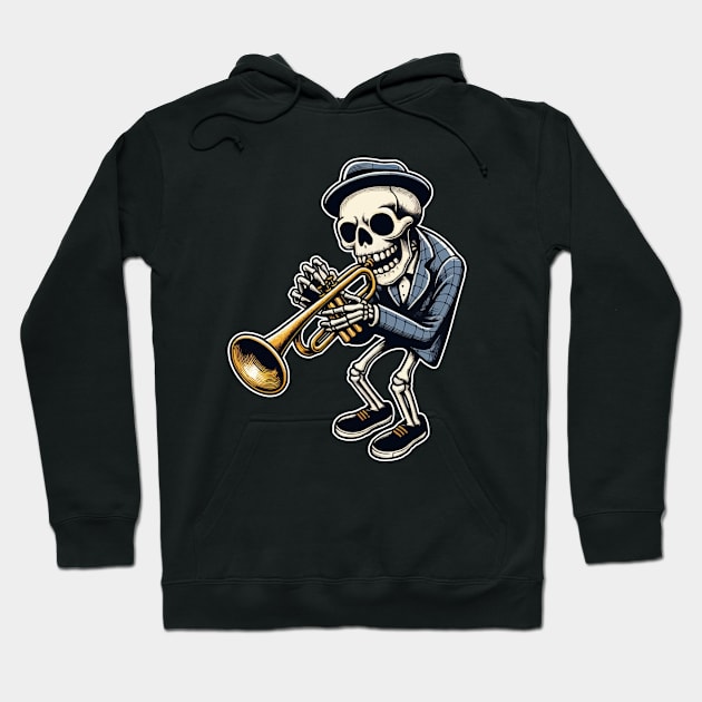 Skeleton Trumpet Hoodie by fikriamrullah